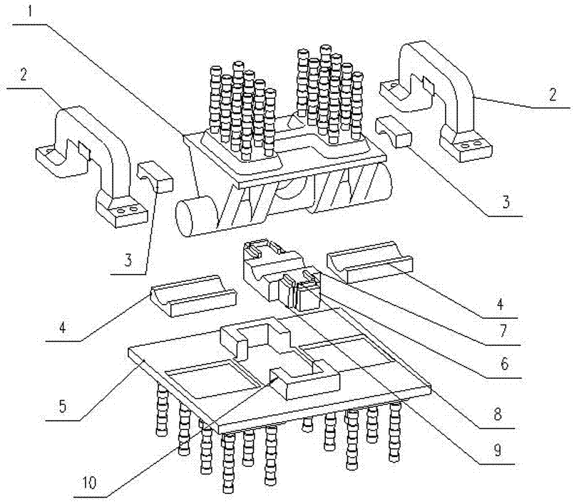 Pulling-pressing shaft type monorail beam supporting seat