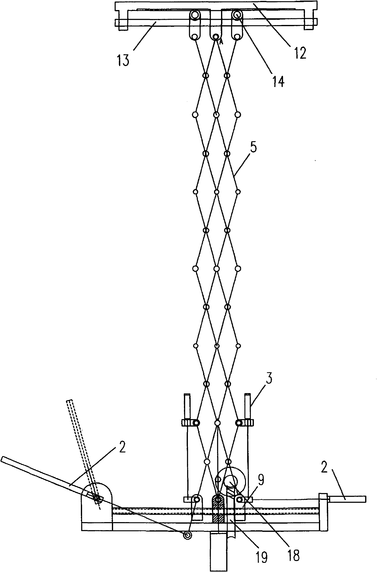 Hydraulic power link-hinge-type aircraft lifter