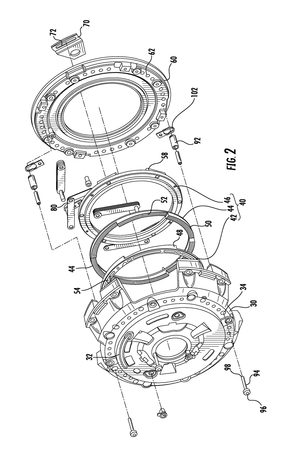 Limiting assembly for a self-adjusting heavy duty clutch