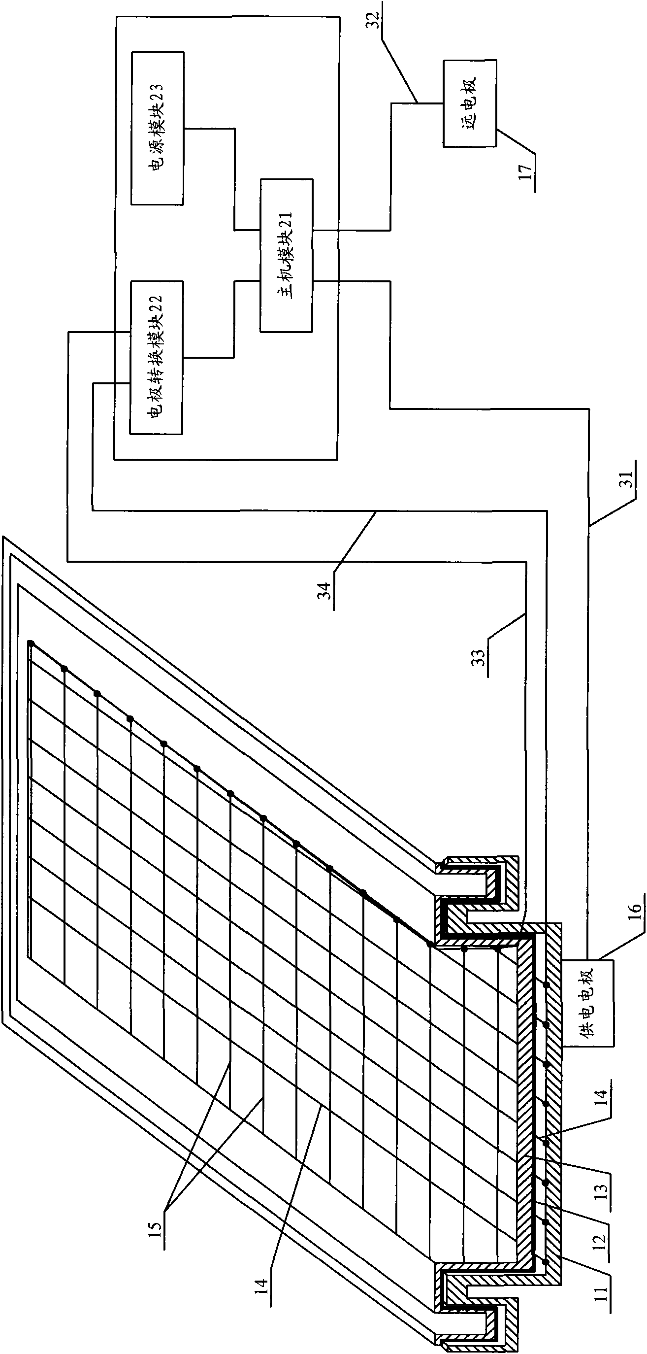 Electrical detection method and device for leakage of refuse landfill