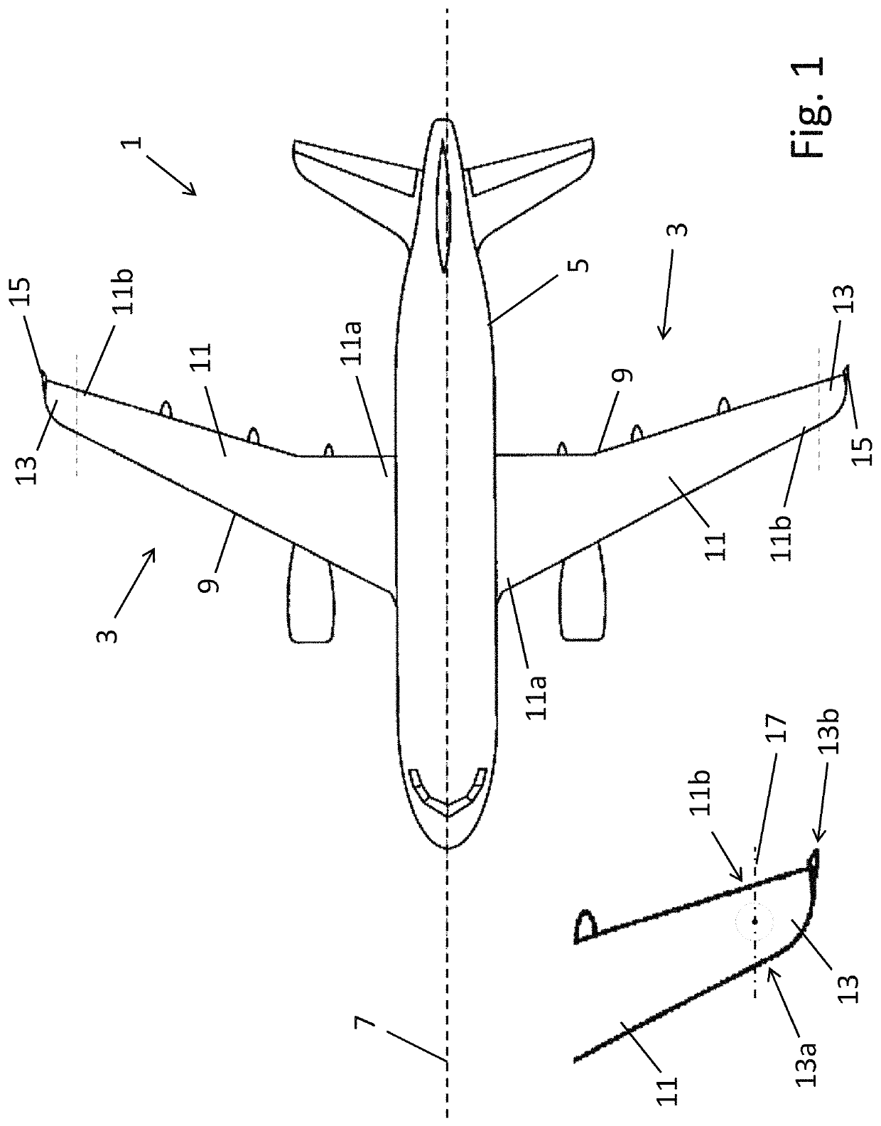 Wing arrangement for an aircraft