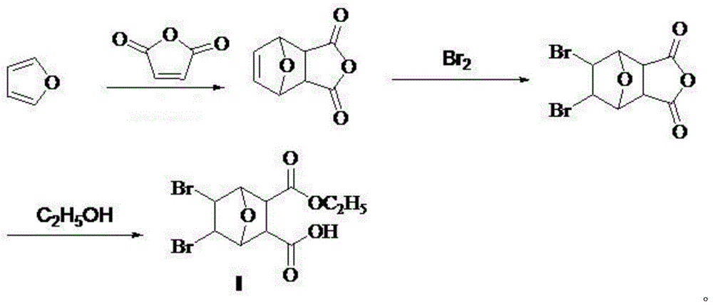 Ethyl bromonorcantharidin monoate and its preparation method and application