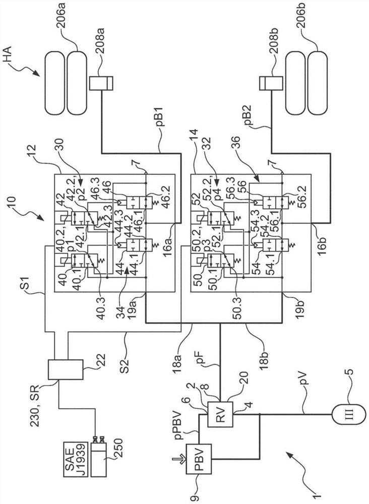 Parking brake assembly with abs control for each individual wheel