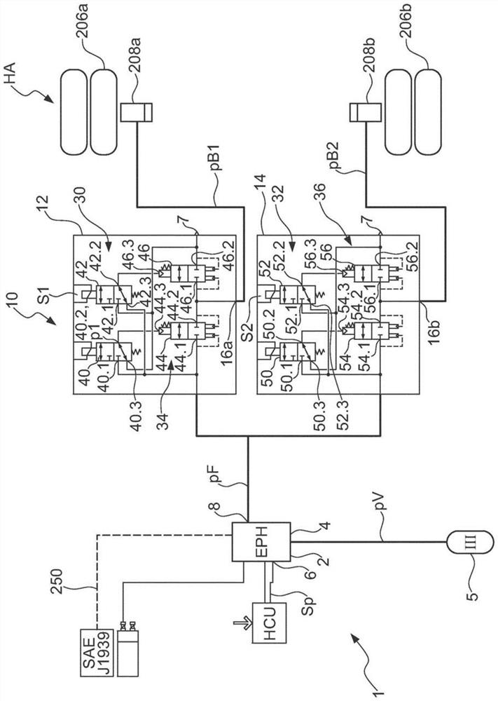 Parking brake assembly with abs control for each individual wheel