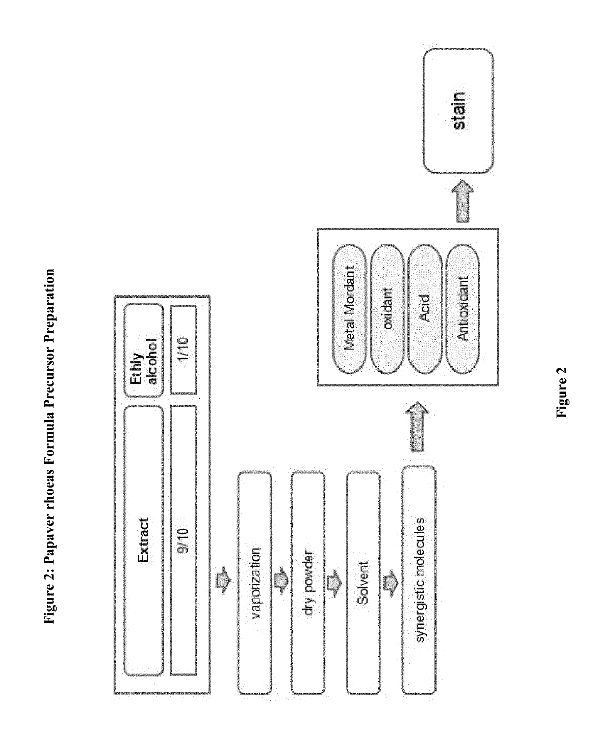 Tissue and cell stain formula with a novel molecule obtained from Papaver Rhoeas