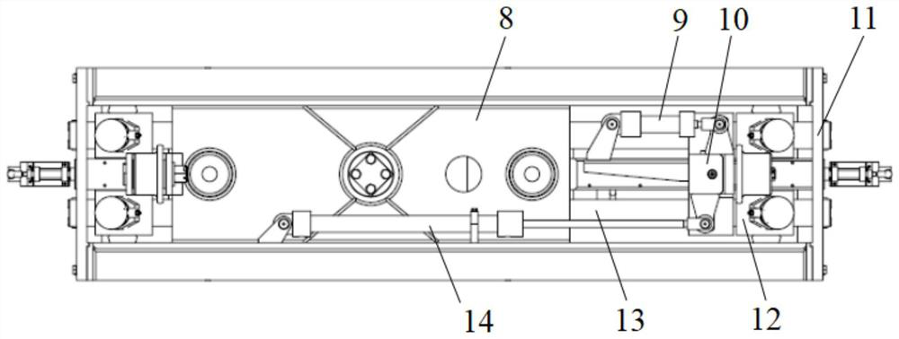 Continuous track lifting device, road maintenance mechanical vehicle body and small hydraulic track lifting machine