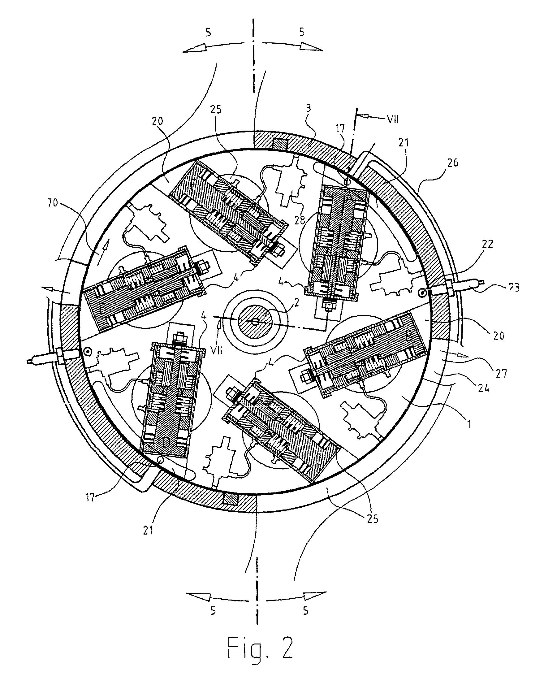 Pressure engine, in particular, an internal combustion engine, with an annular structure