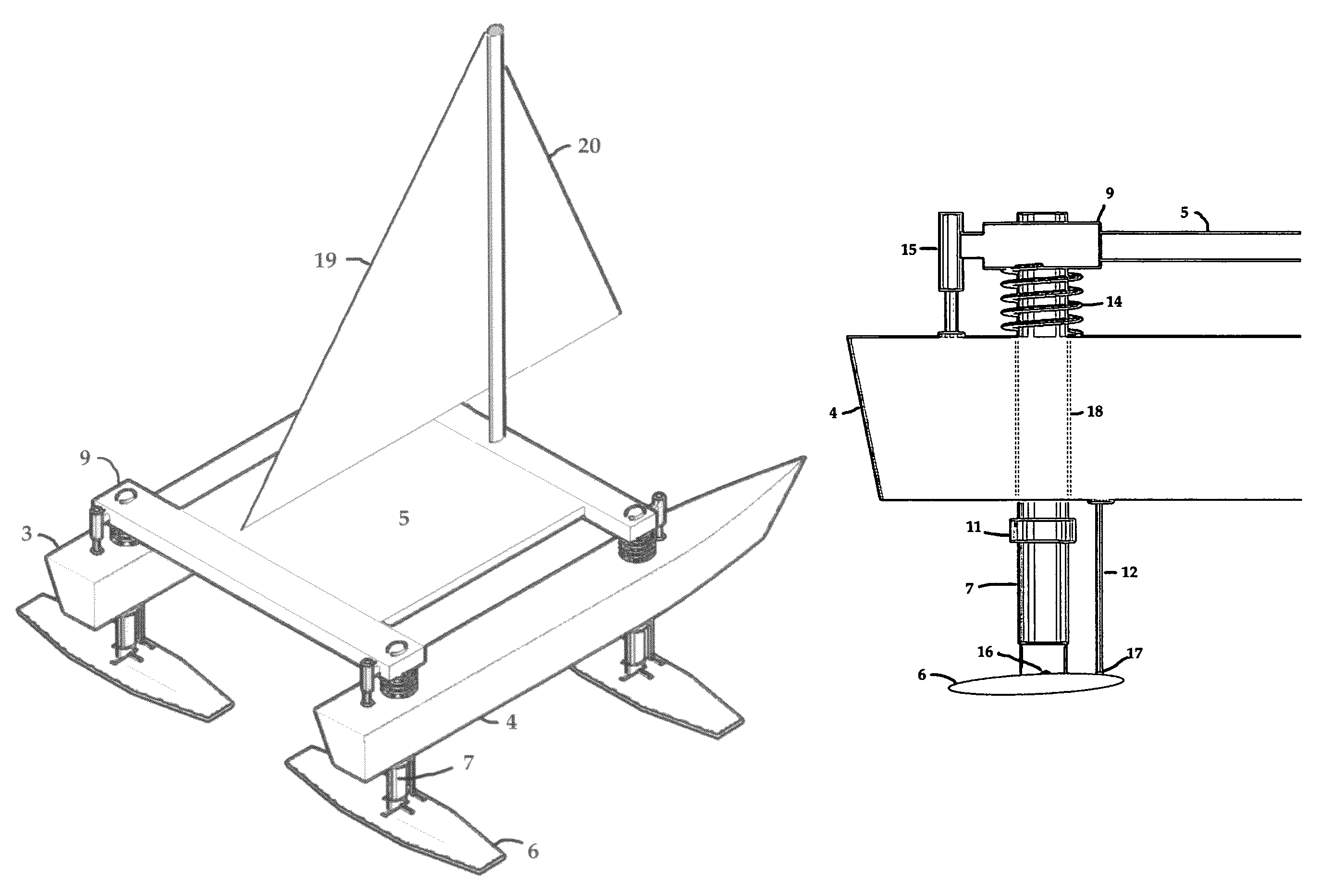 Multihull hydrofoil watercraft