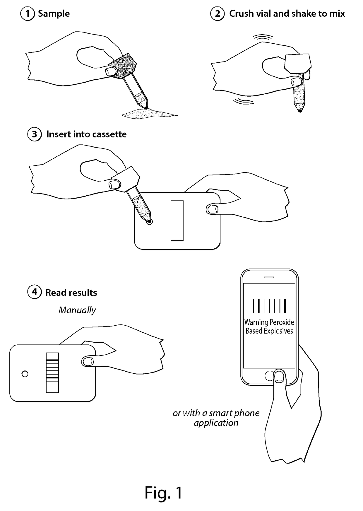 Device and methods for detection of analytes including use of a colorimetric barcode