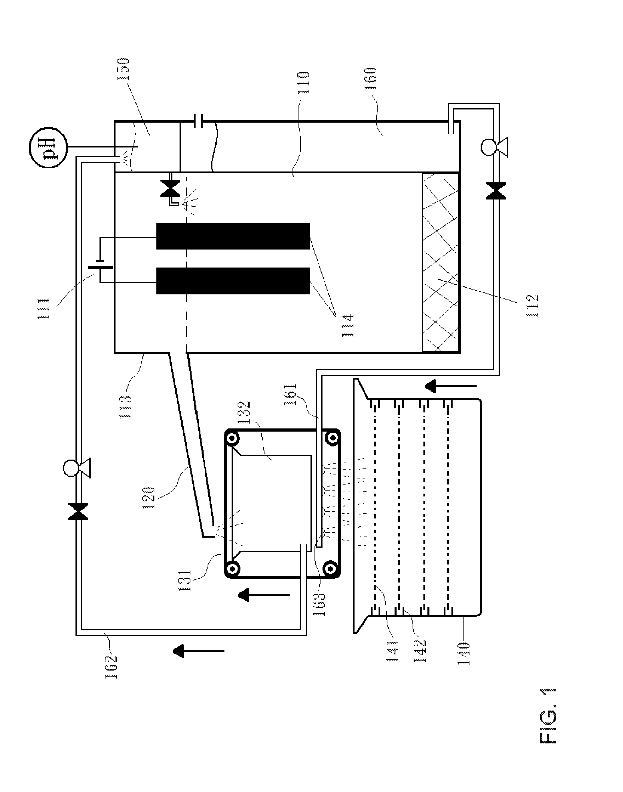 Device designed for continuous production of graphene flakes by electrochemical method