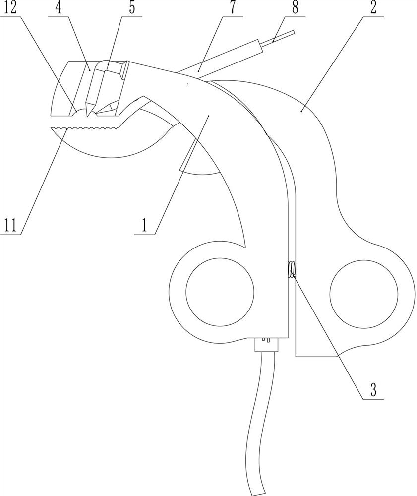 Scissor type integrated tin welding gun