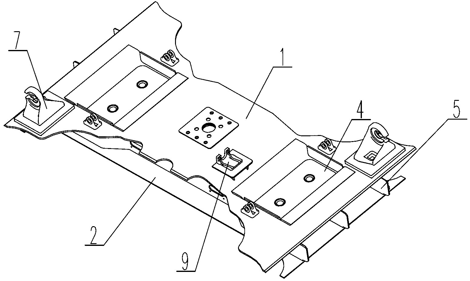 Bearing platform type sleeper beam structure for railway vehicle