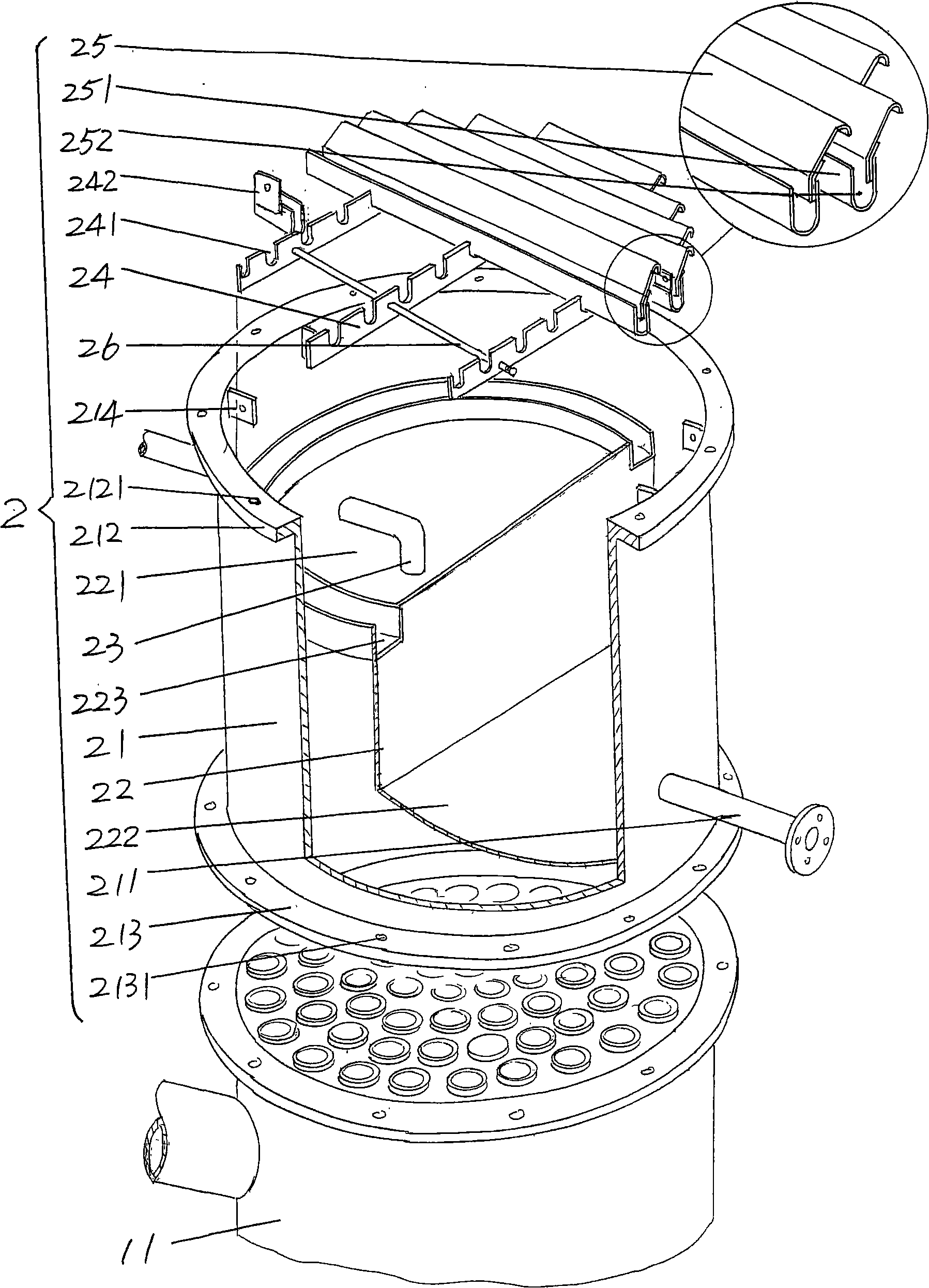 Liquid phase cascade rectification device for isotope separation