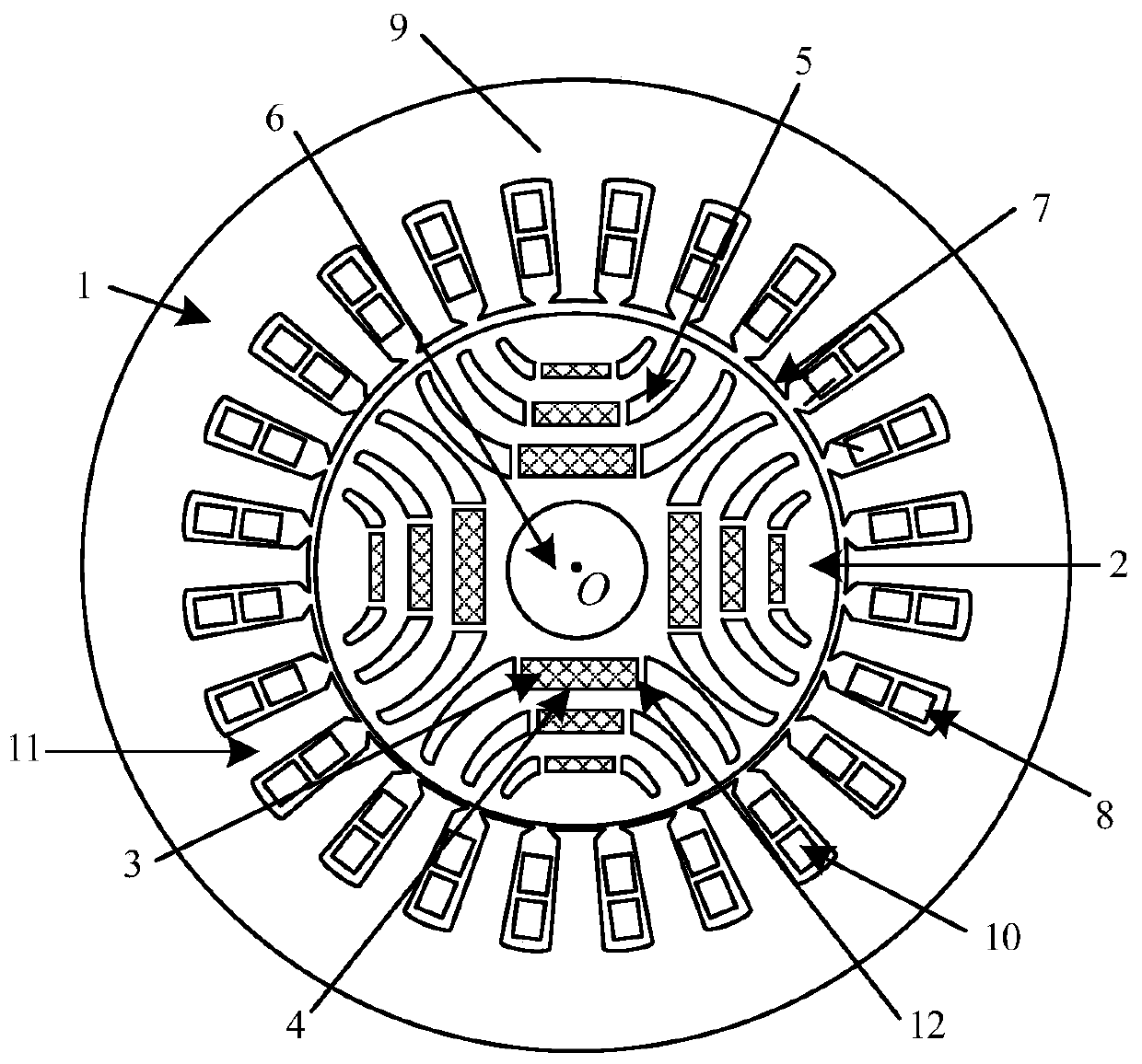 Rotor structure of permanent magnet auxiliary type bearingless synchronous reluctance motor