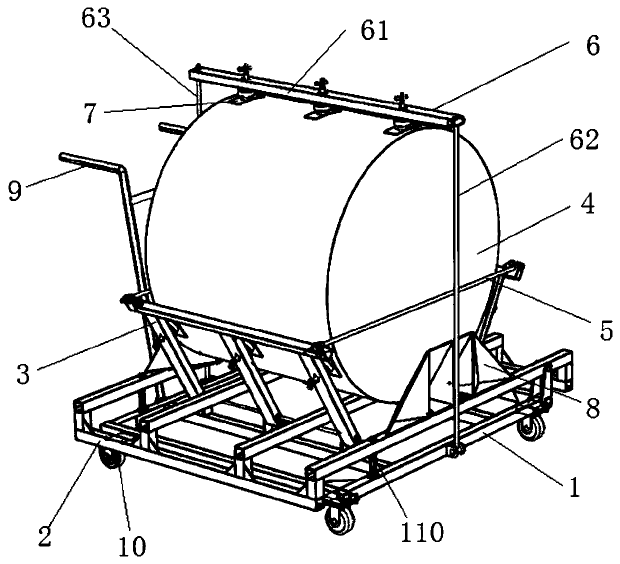 Movable round bale resilience test bench