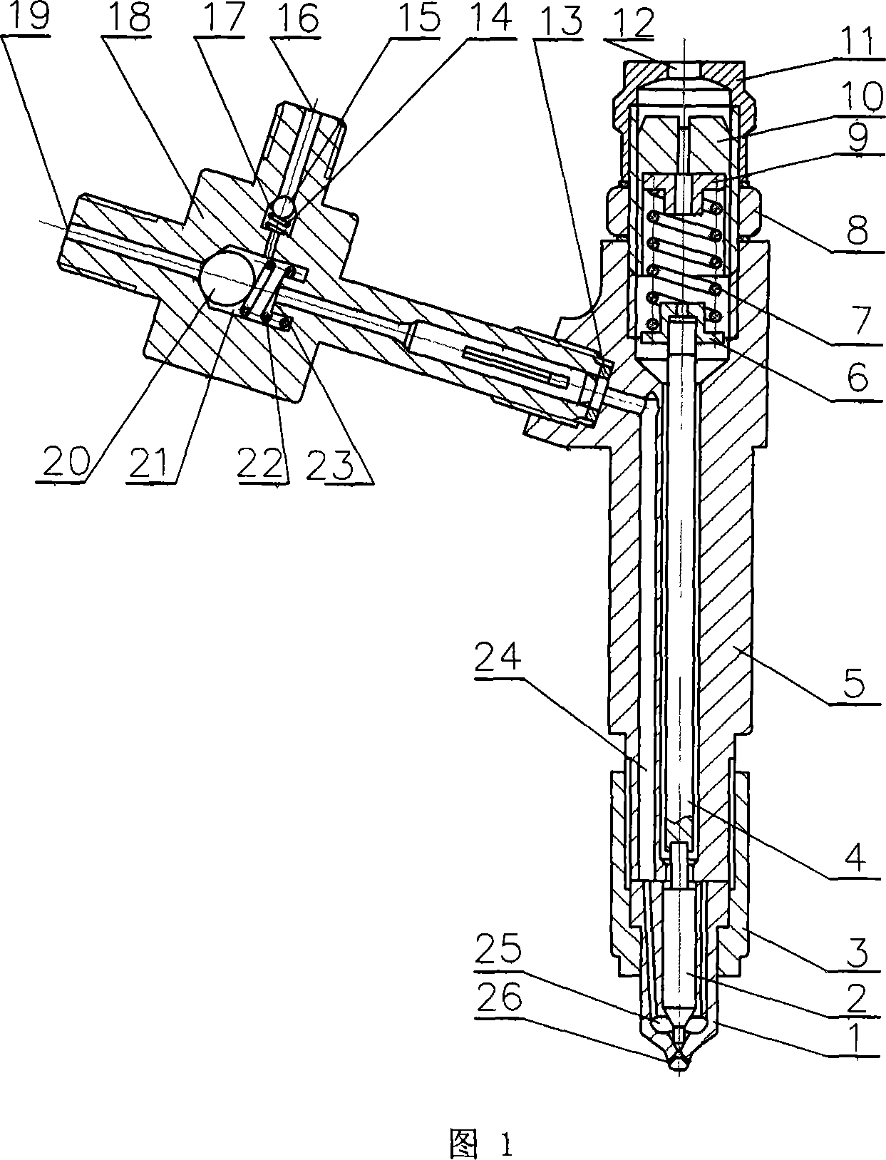 Mixed fuel oil injector used for diesel oil and dimethyl ether