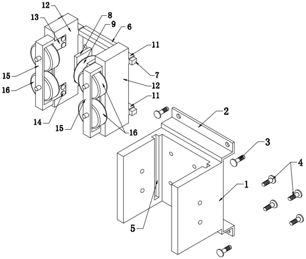 Integrated roller guide shoe support for elevator and mounting method of integrated roller guide shoe support