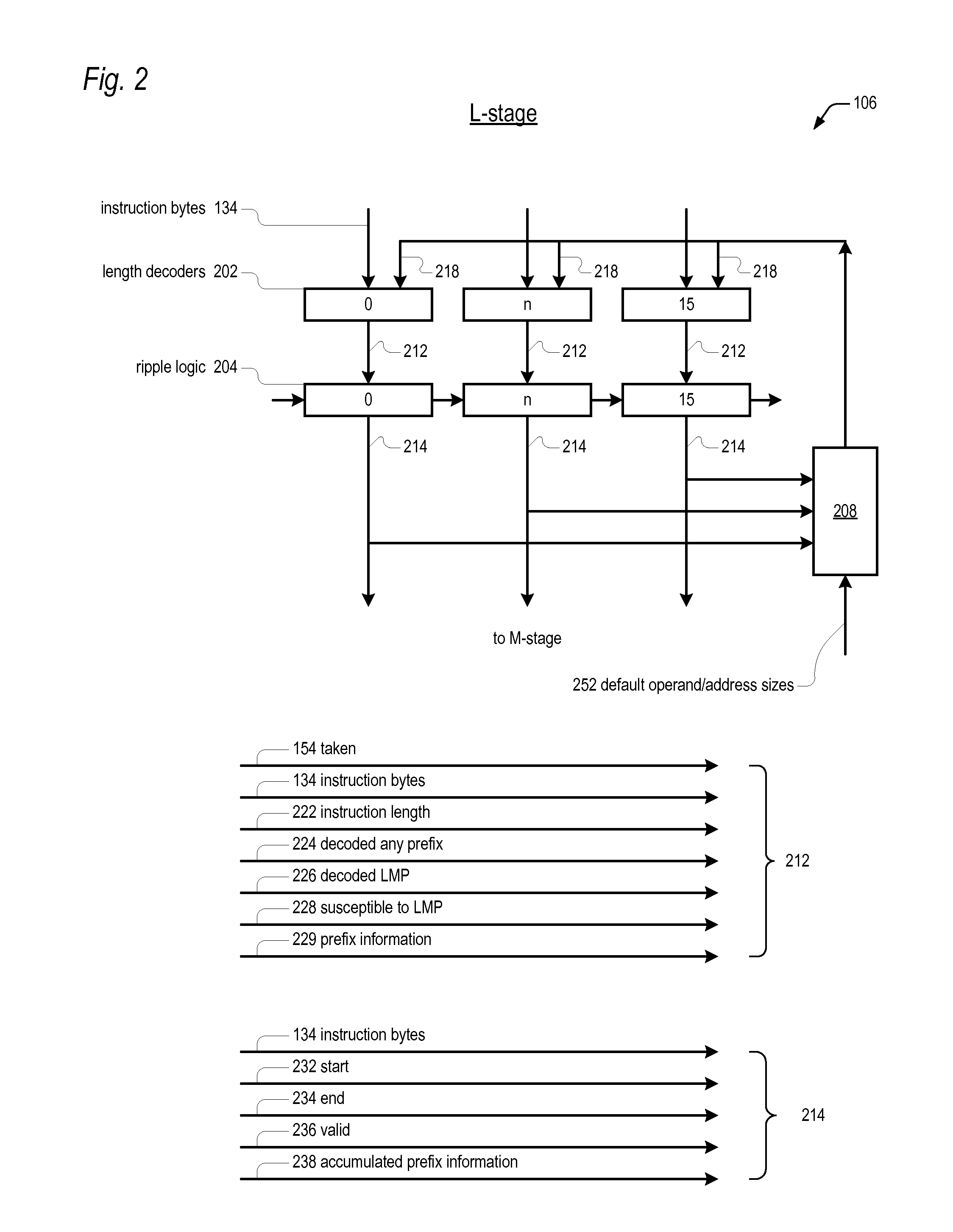 Prefix accumulation for efficient processing of instructions with multiple prefix bytes