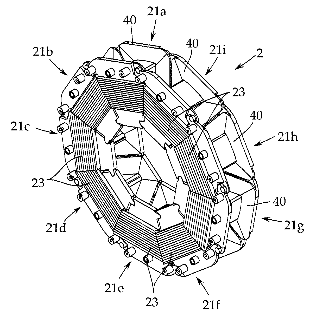 Axial gap motor and pump device