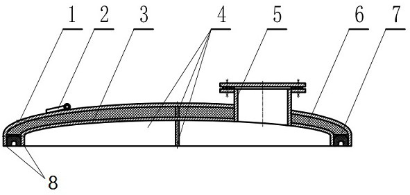 High-negative-pressure-resistant door cover of bag type dust collector