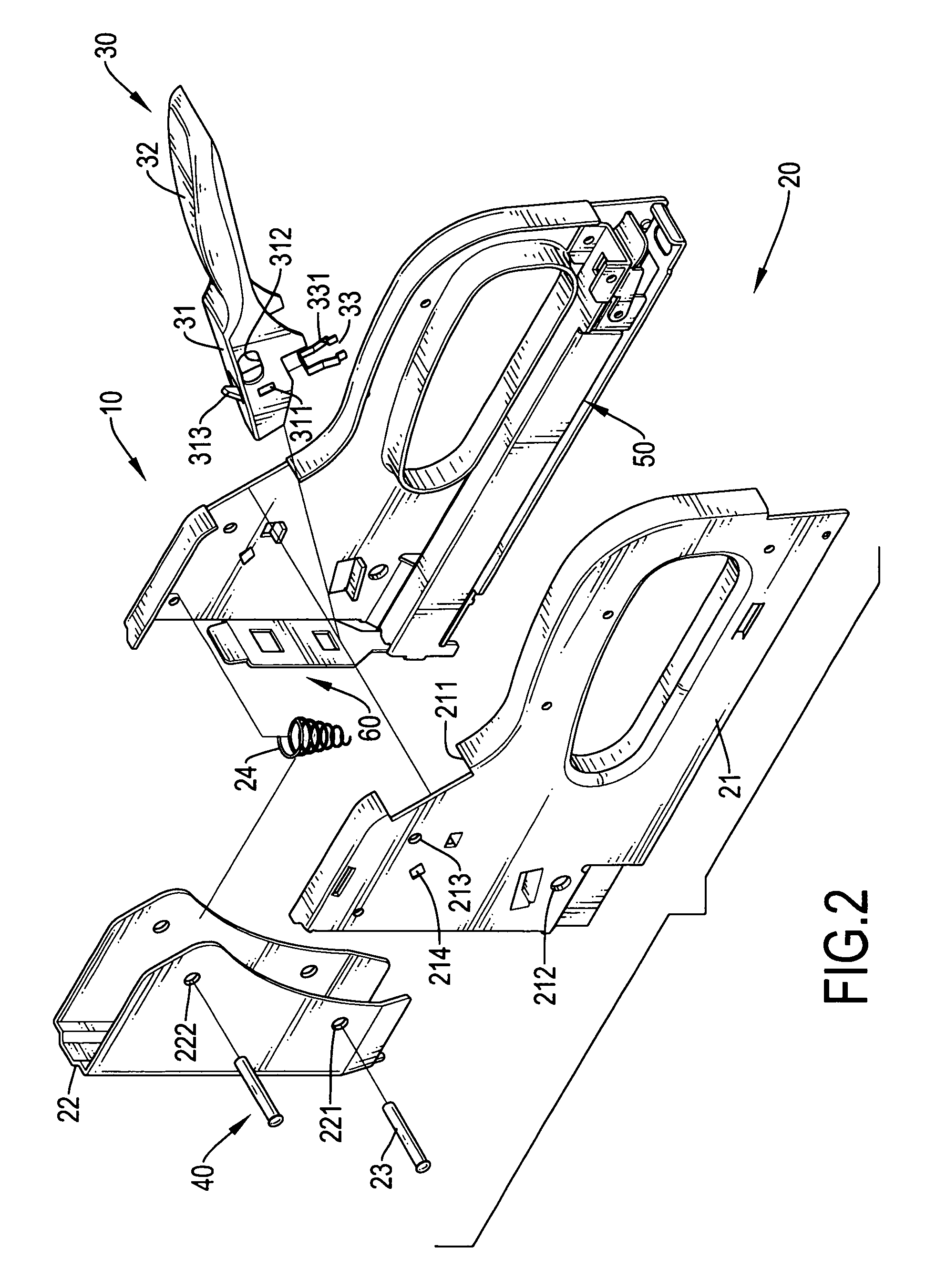 Staple gun with a latch assembly