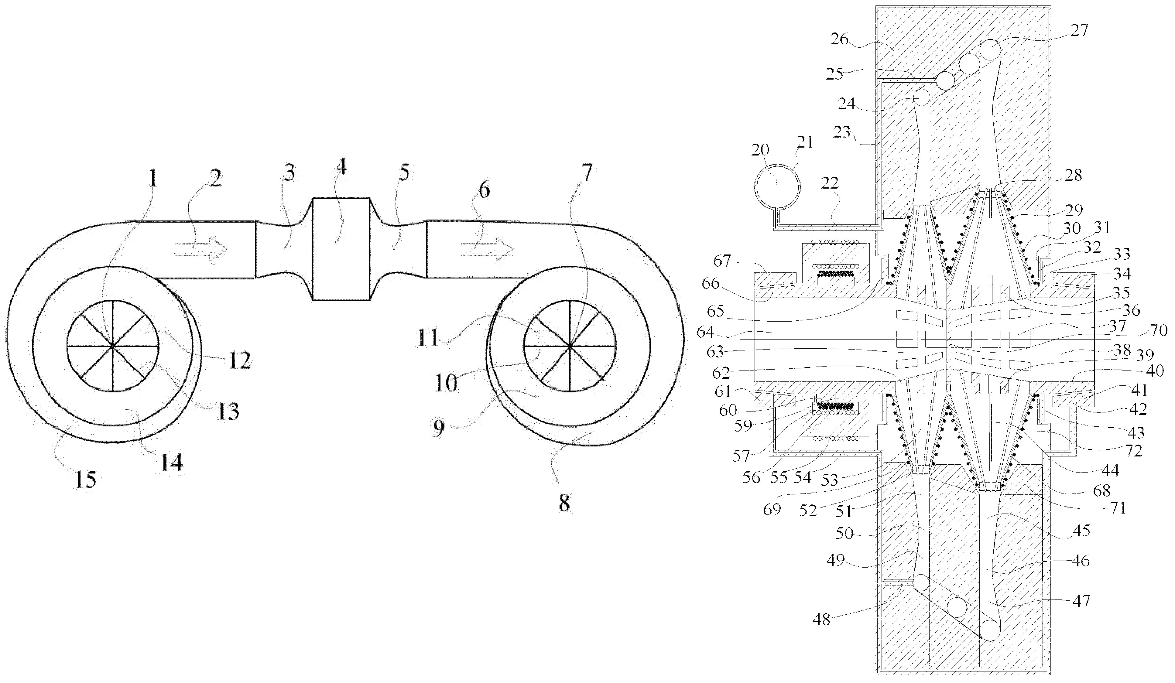 Stationary mechanical engines and subsonic jet engines using supersonic gas turbines