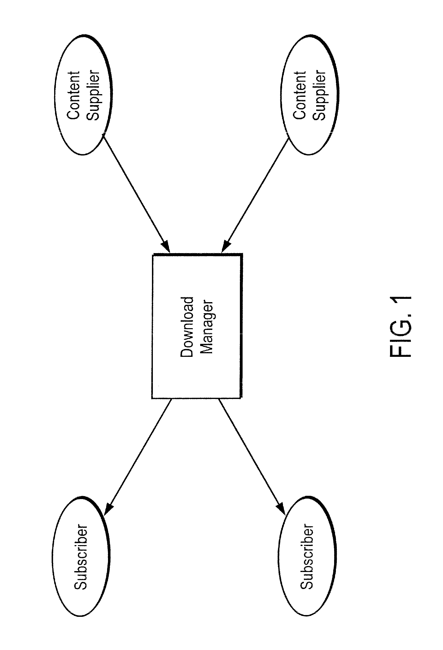 Domain-based management of distribution of digital content from multiple suppliers to multiple wireless services subscribers