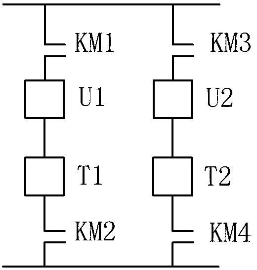 Different-capacitance transformer paralleling alternate operation electricity-saving method and device