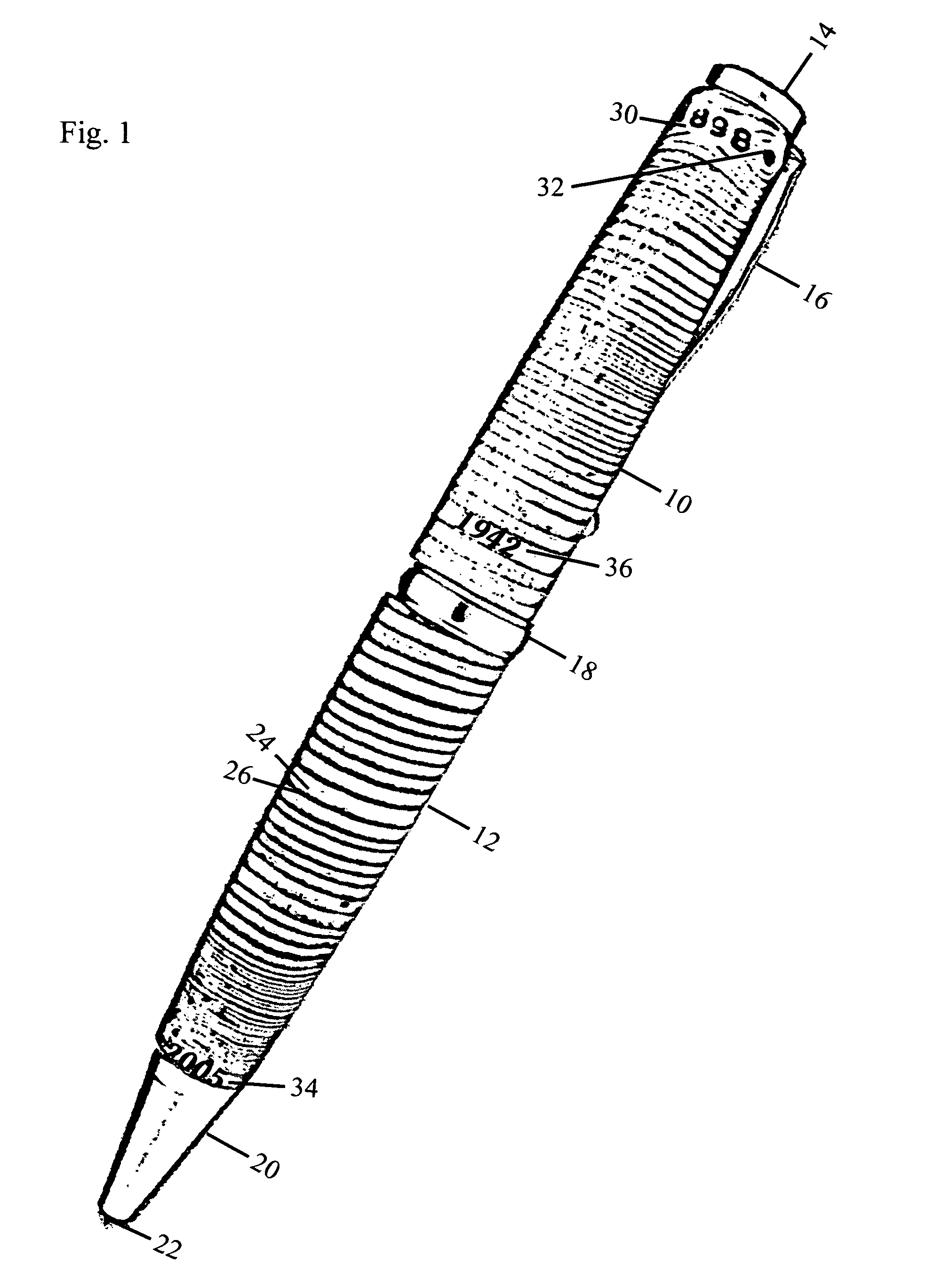 Tree-ring chronology pens, pencils, key chains, and other commonly used articles