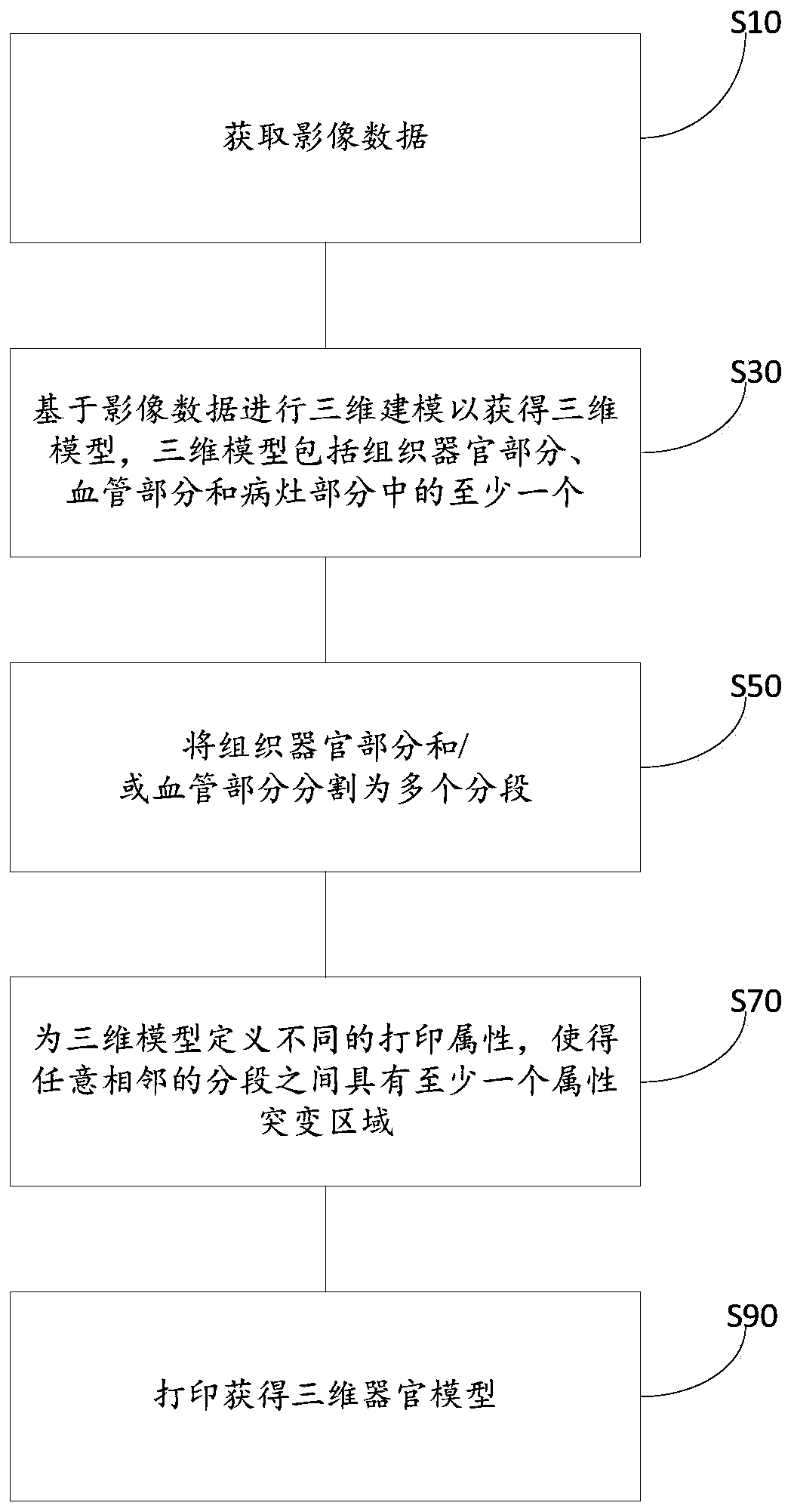 Three-dimensional organ model and printing method, device and equipment of three-dimensional organ model