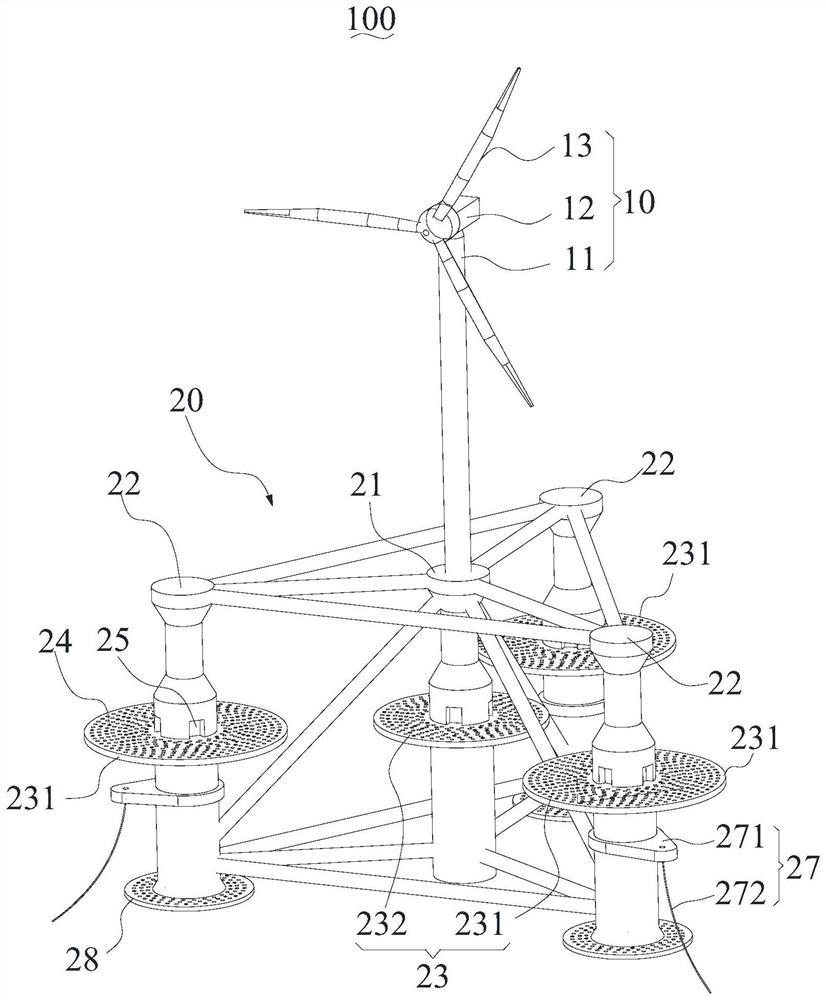 Semi-submersible floating type wind turbine foundation structure