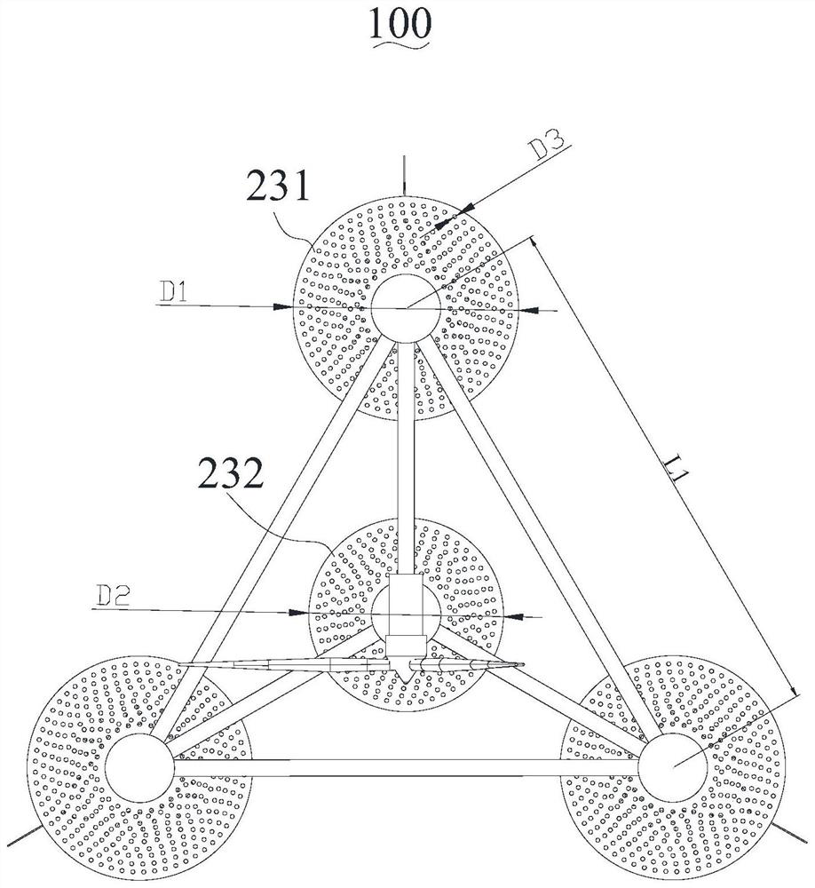 Semi-submersible floating type wind turbine foundation structure