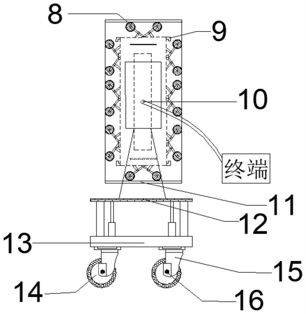 Geological radar detection surface adapting device and method for tunnel advanced geological forecast