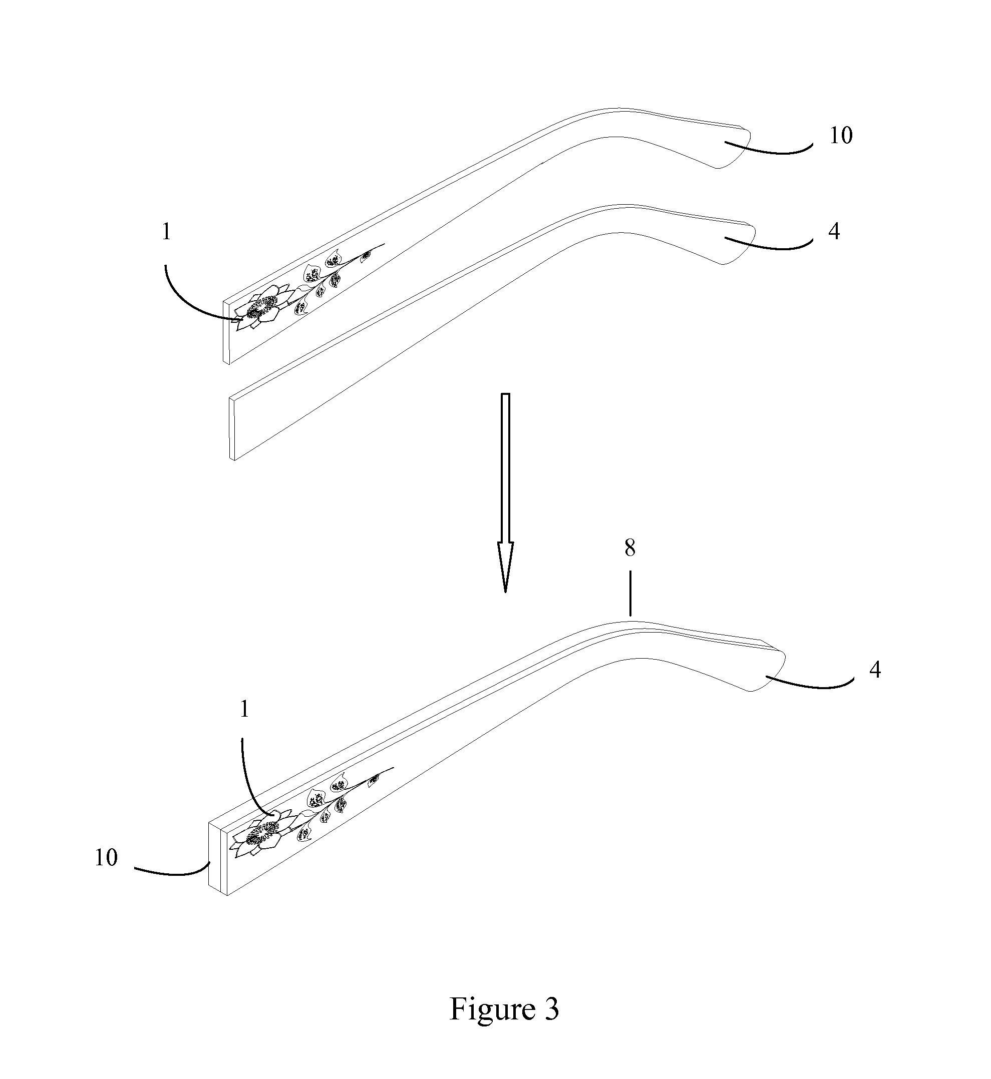 Method of making eyeglass frame by injection molding