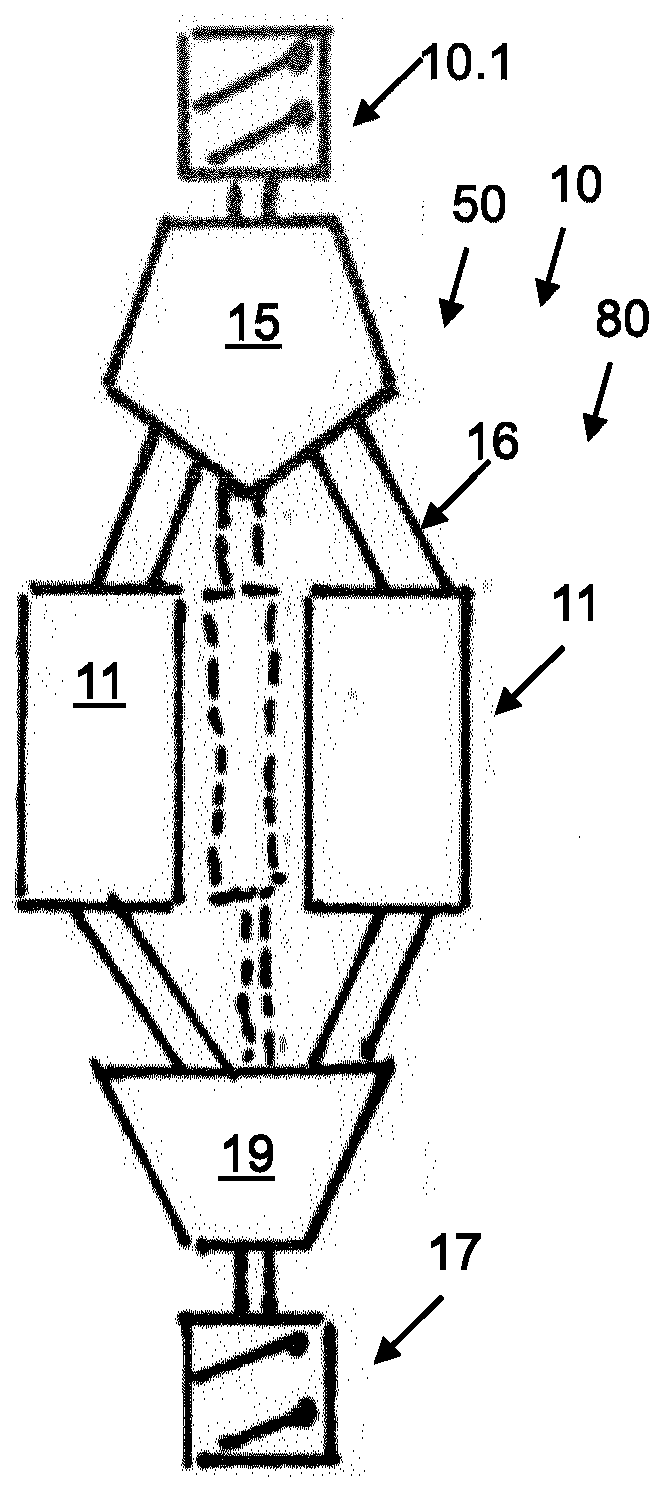 Device and method for recovering gases during coking of carbon-containing feedstock, and use