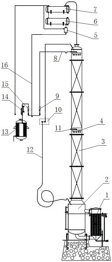 Alcohol recovery tower