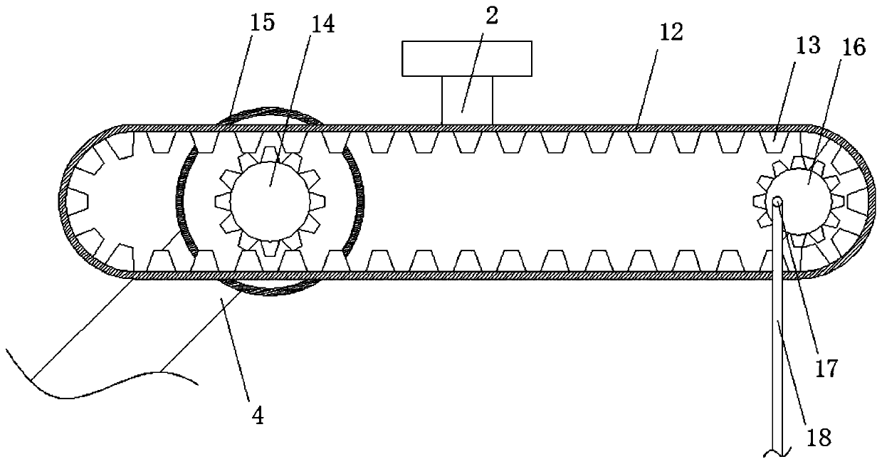 Curtain hanging device realizing easy rise and fall of hanging rod