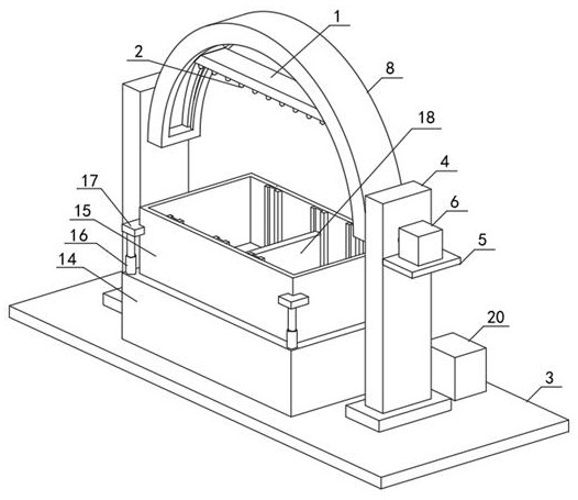 Rain test simulation equipment for endurance test detection of automobile parts