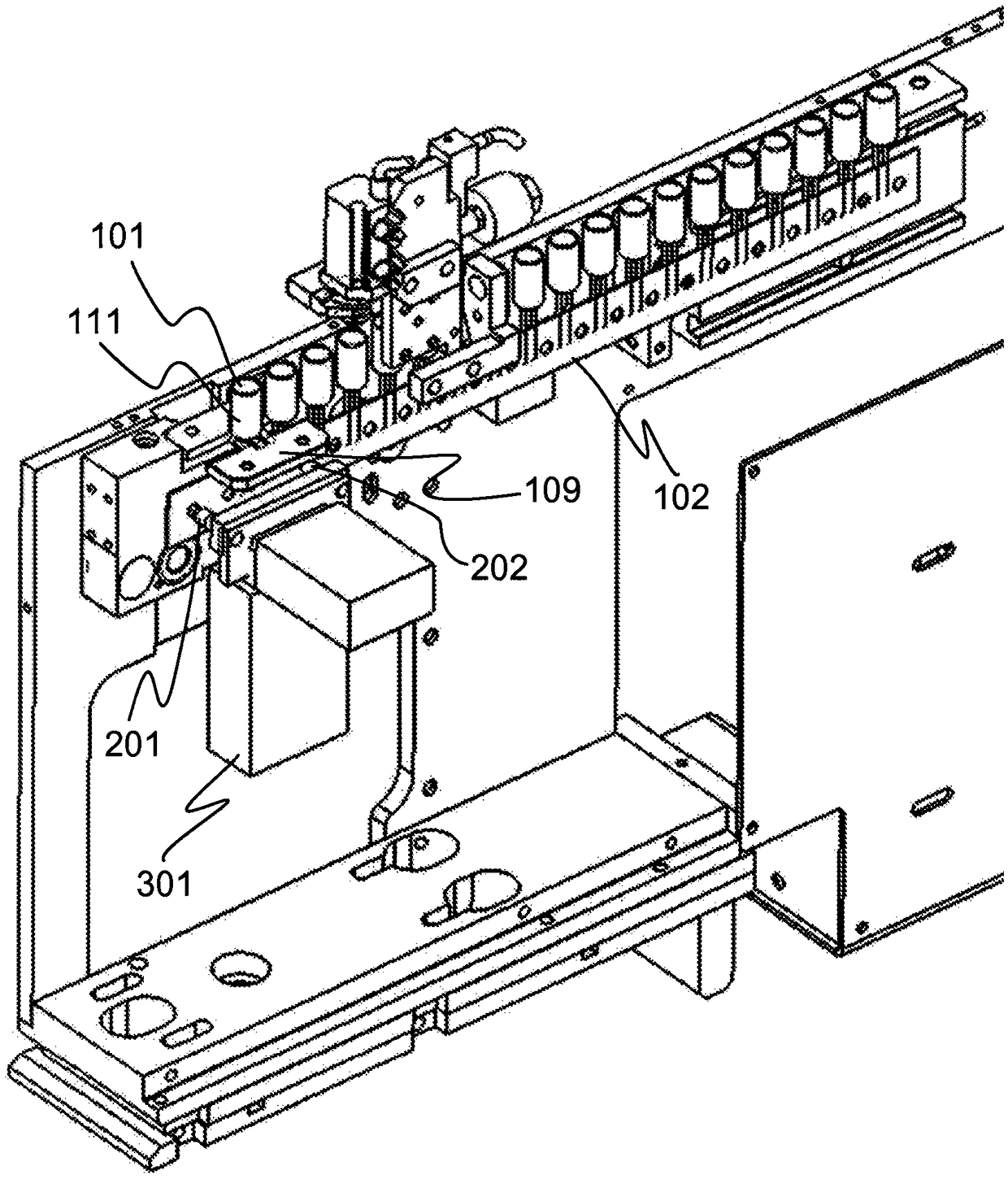 Device and method for detaching radial electronic components from a component tape