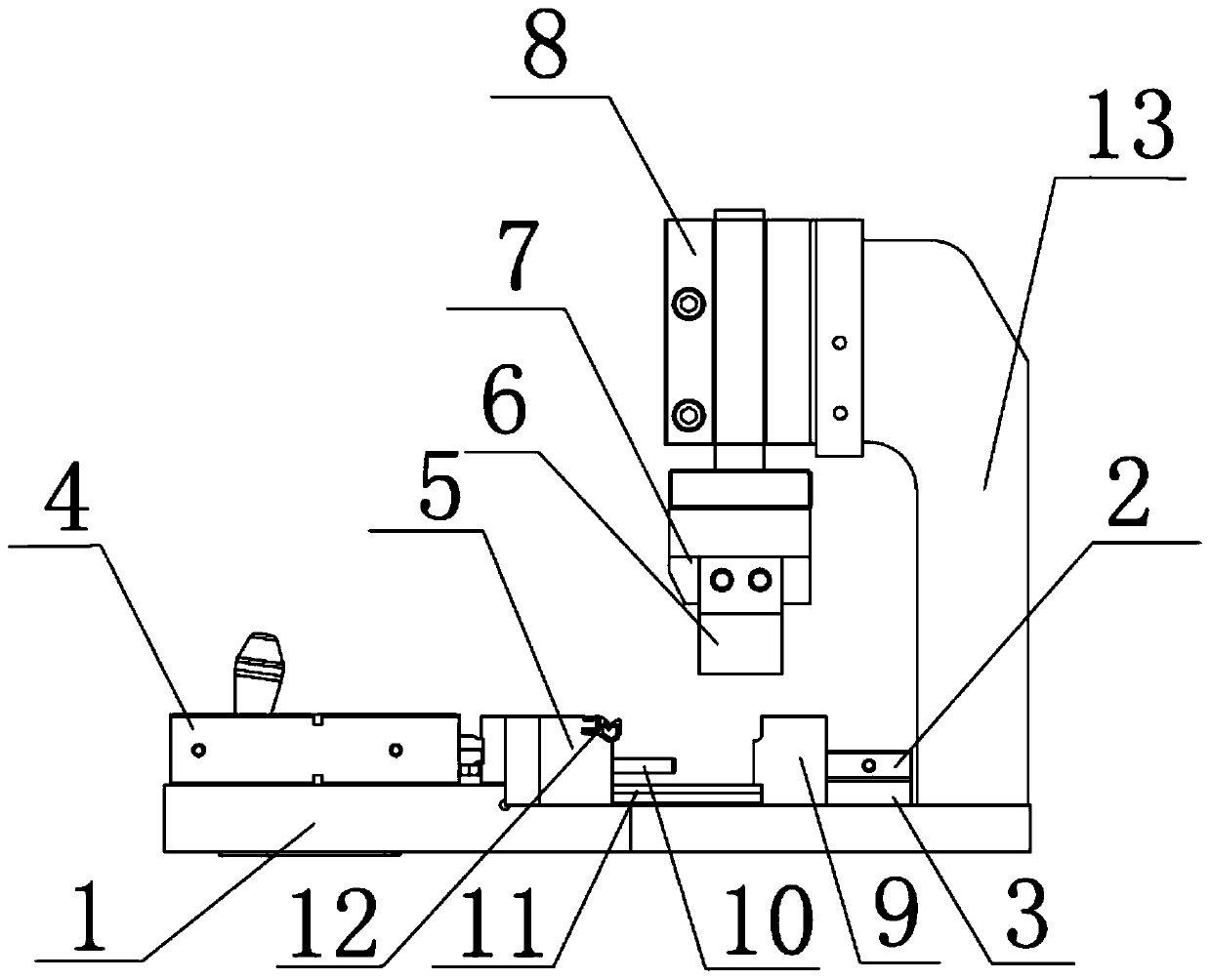 A device for realizing continuous punching and cutting of double-skeleton products through cylinder movement