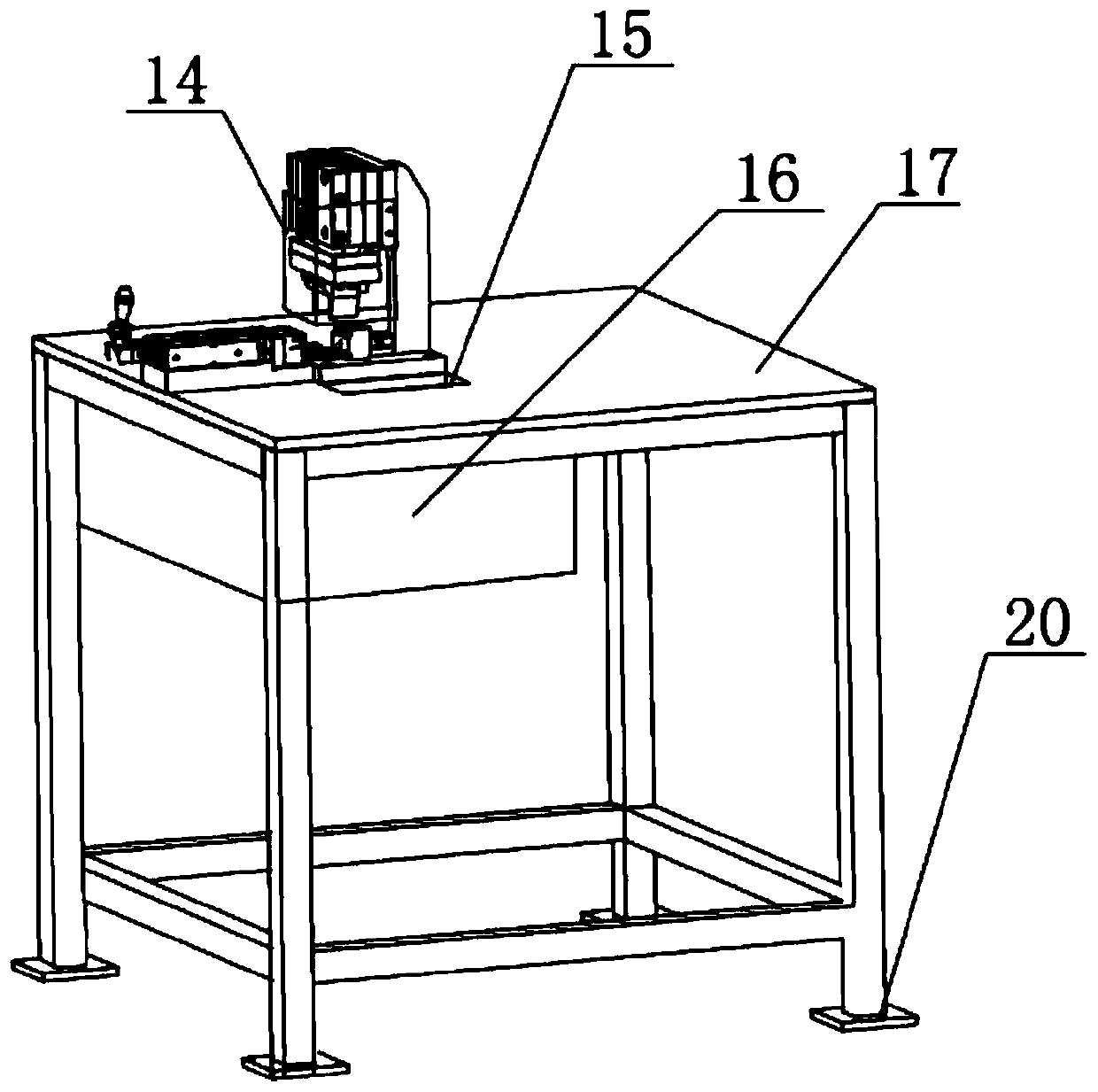 A device for realizing continuous punching and cutting of double-skeleton products through cylinder movement