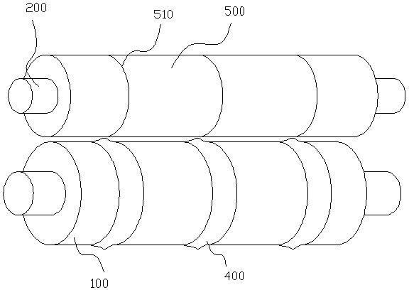 Compression roller of splitting machine rewinding shaft