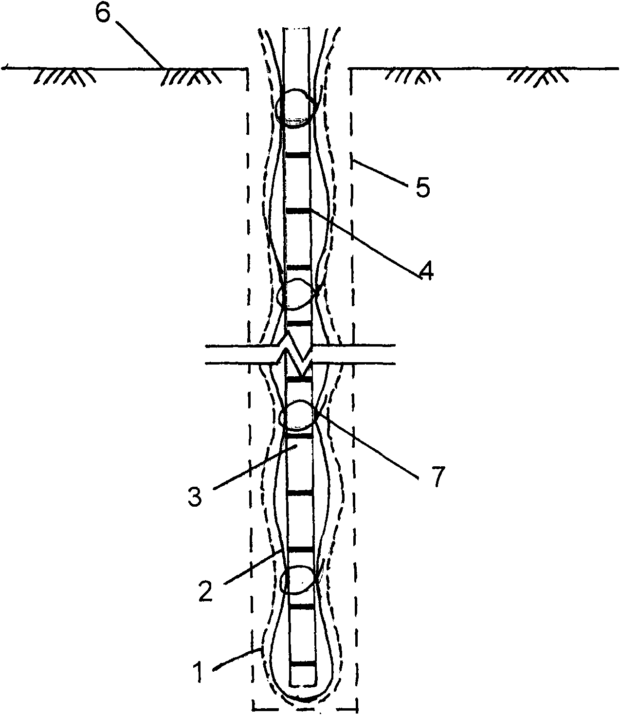 Slurry injection technique of double-valve sleeve valve tube of cloth bag