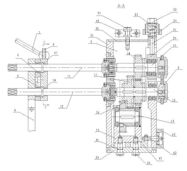 Wire feeding reduction gearbox