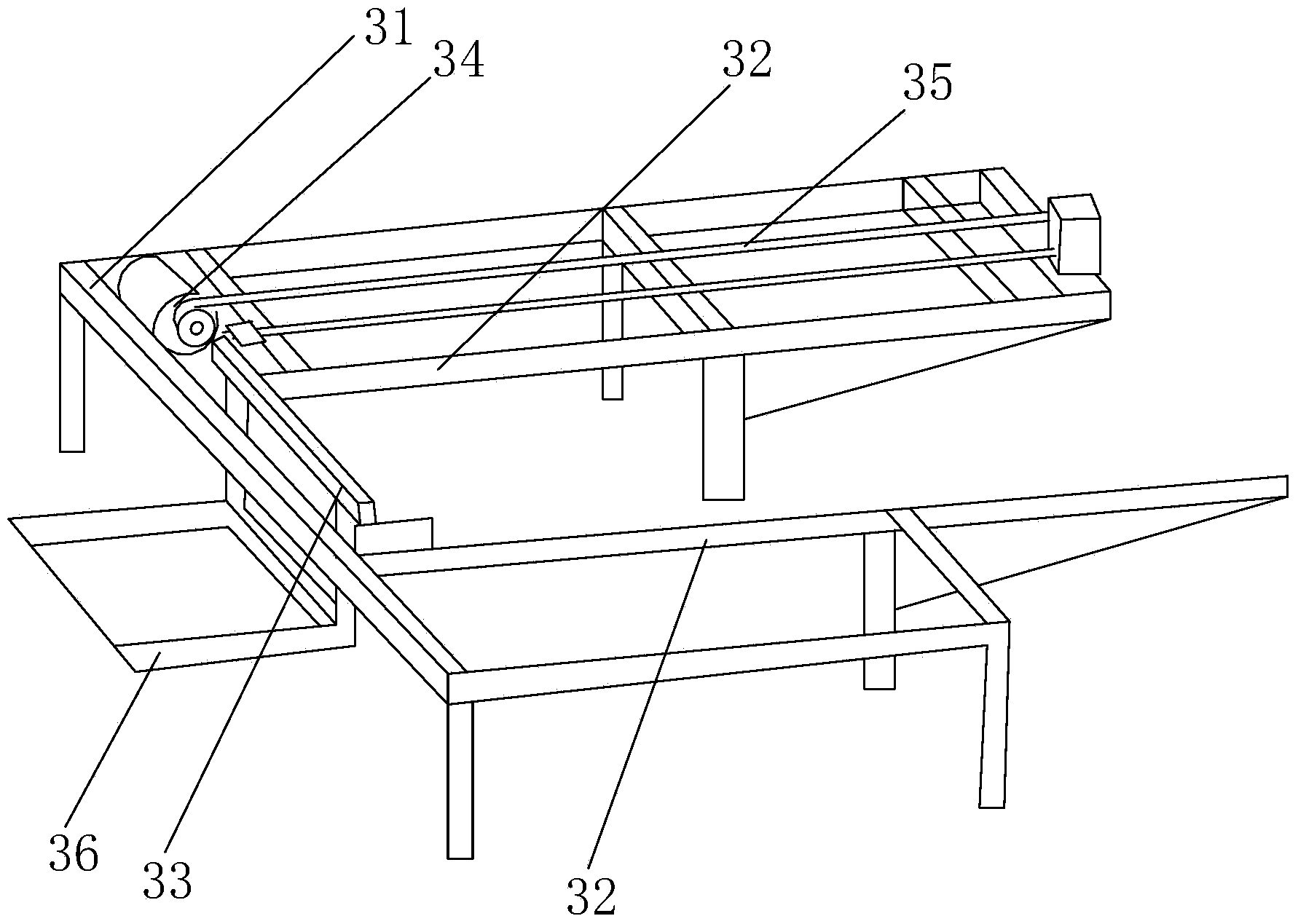 Automatic feeding device of semi-finished product door sheet laminator