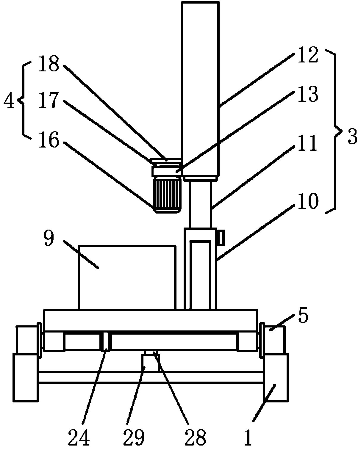 Rail-mounted dust suppression device used for construction site