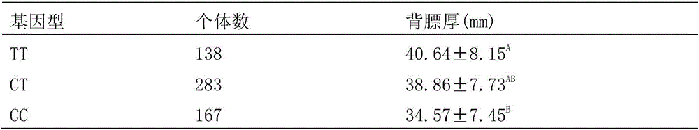 A method for identifying pig backfat thickness and its special primer pair