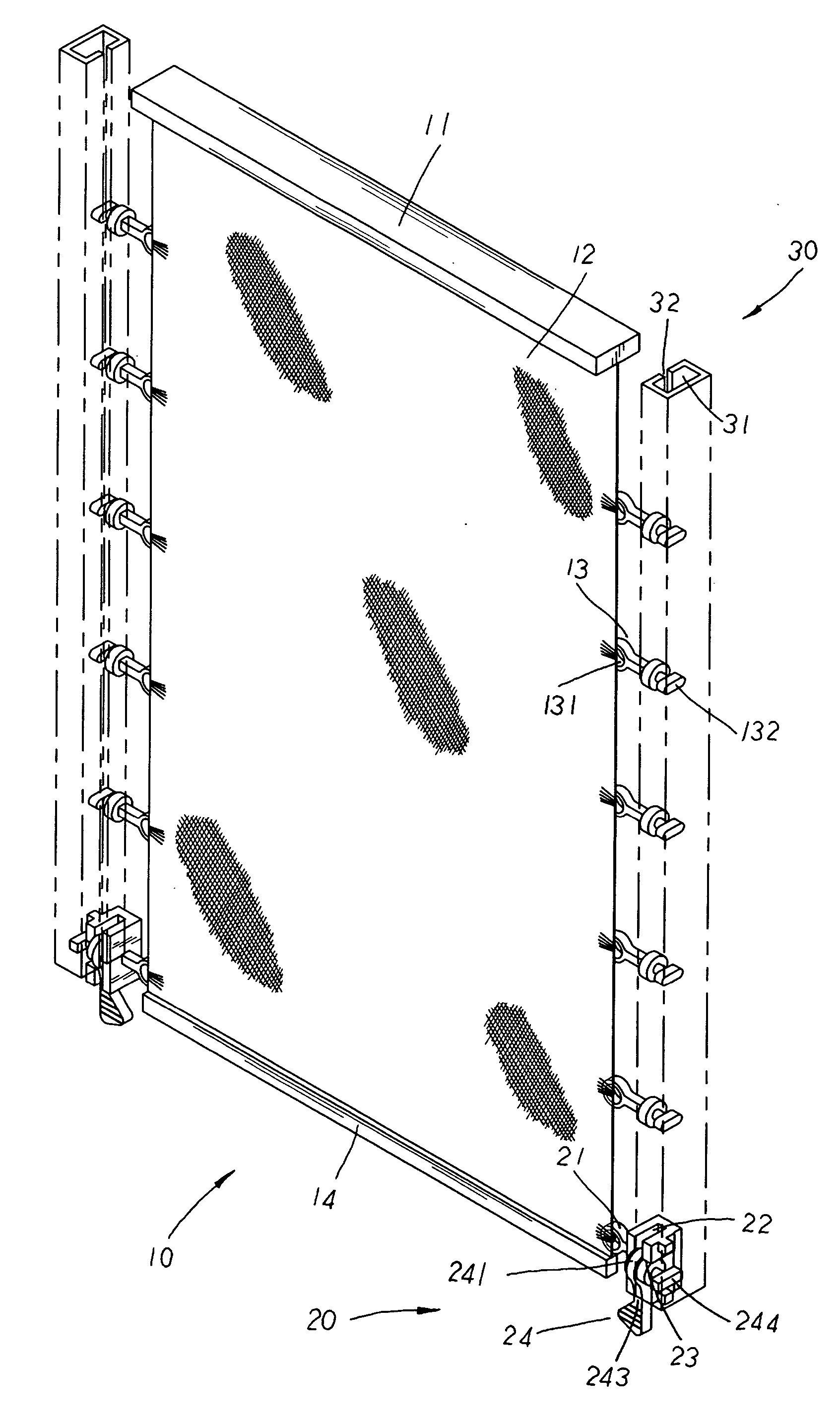 Cordless blind structure