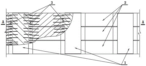 Construction method of protective walls of concrete antiskid piles