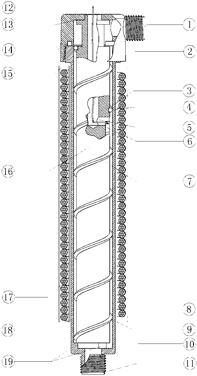 Electromagnetic induction quick water heating device